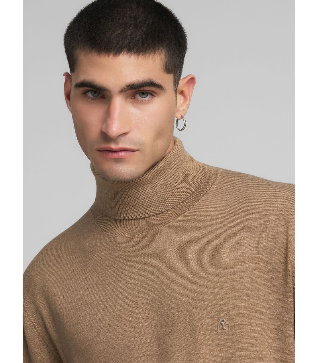 R刺しゅう ウールブレンド タートルネックプルオーバー 詳細画像 サンドベージュ 5